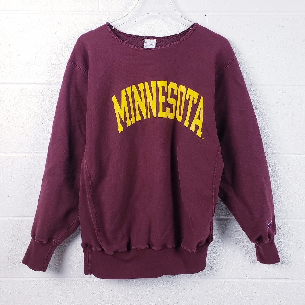 Vintage Champion Reverse Weave Maroon Pullover Sweater Minnesota Gophers Size XL